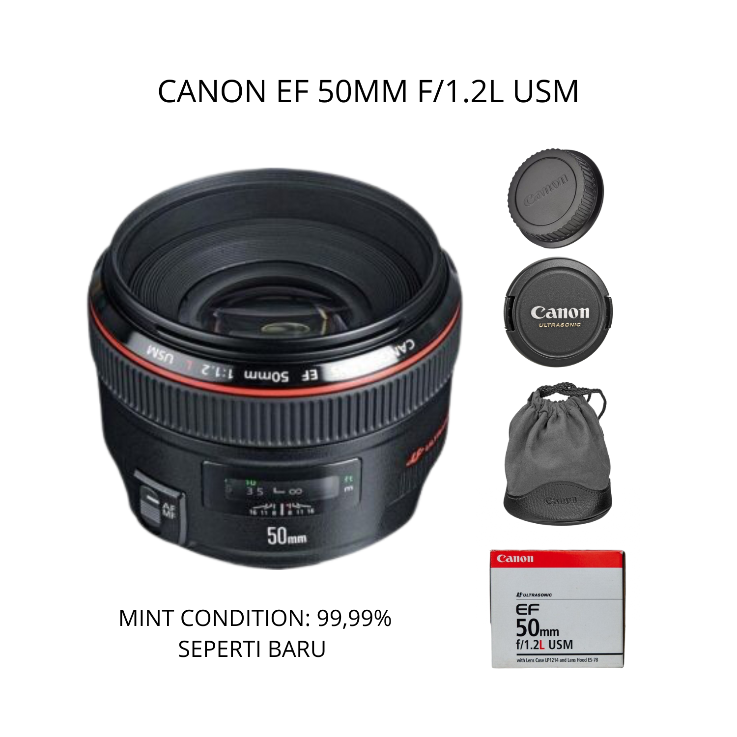 ::: USED ::: CANON EF 50MM F/1.2L USM (MINT-113) - CONSIGNMENT