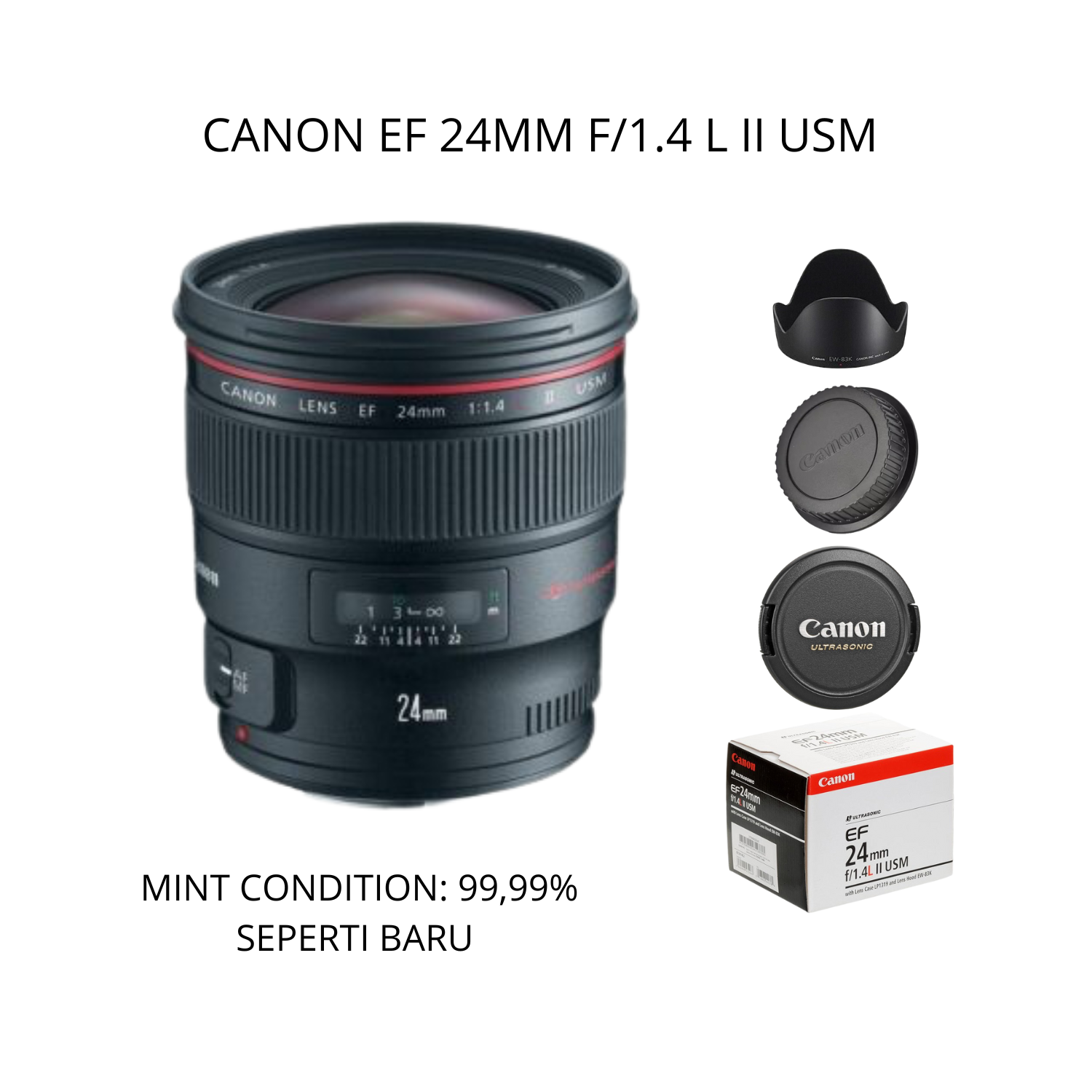 ::: USED ::: CANON EF 24MM F/1.4 L II USM (MINT-521) - CONSIGNMENT