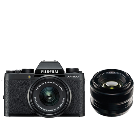 Fujifilm X-T100 Kit XC15-45mm & XF 35mm F/1.4 Black