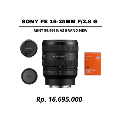 ::: USED :::SONY FE 16-25mm F/2.8 G (MINT - 329)  - CONSIGNMENT