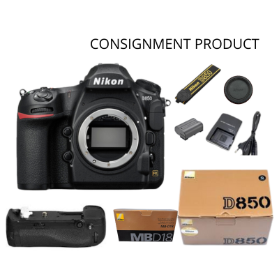 ::: USED ::: NIKON D850 BODY BLACK WITH MB-D18 BATTERY GRIP (EXMINT - 770) SC: 8.124 - CONSIGNMENT