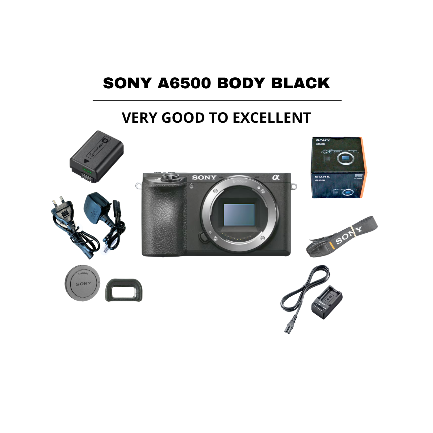::: USED ::: SONY A6500 BODY BLACK (VERY GOOD TO EXCELLENT - 811) SC: 5.500 - CONSIGNMENT