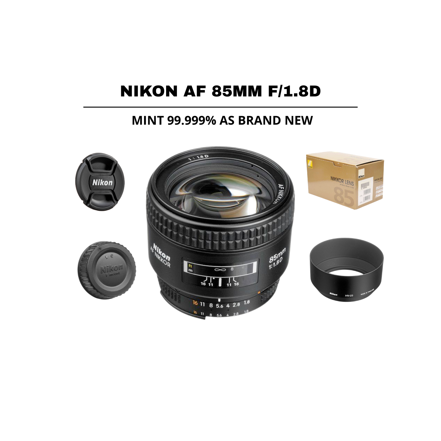 ::: USED ::: NIKON AF 85MM F/1.8D (MINT - 410) - CONSIGNMENT