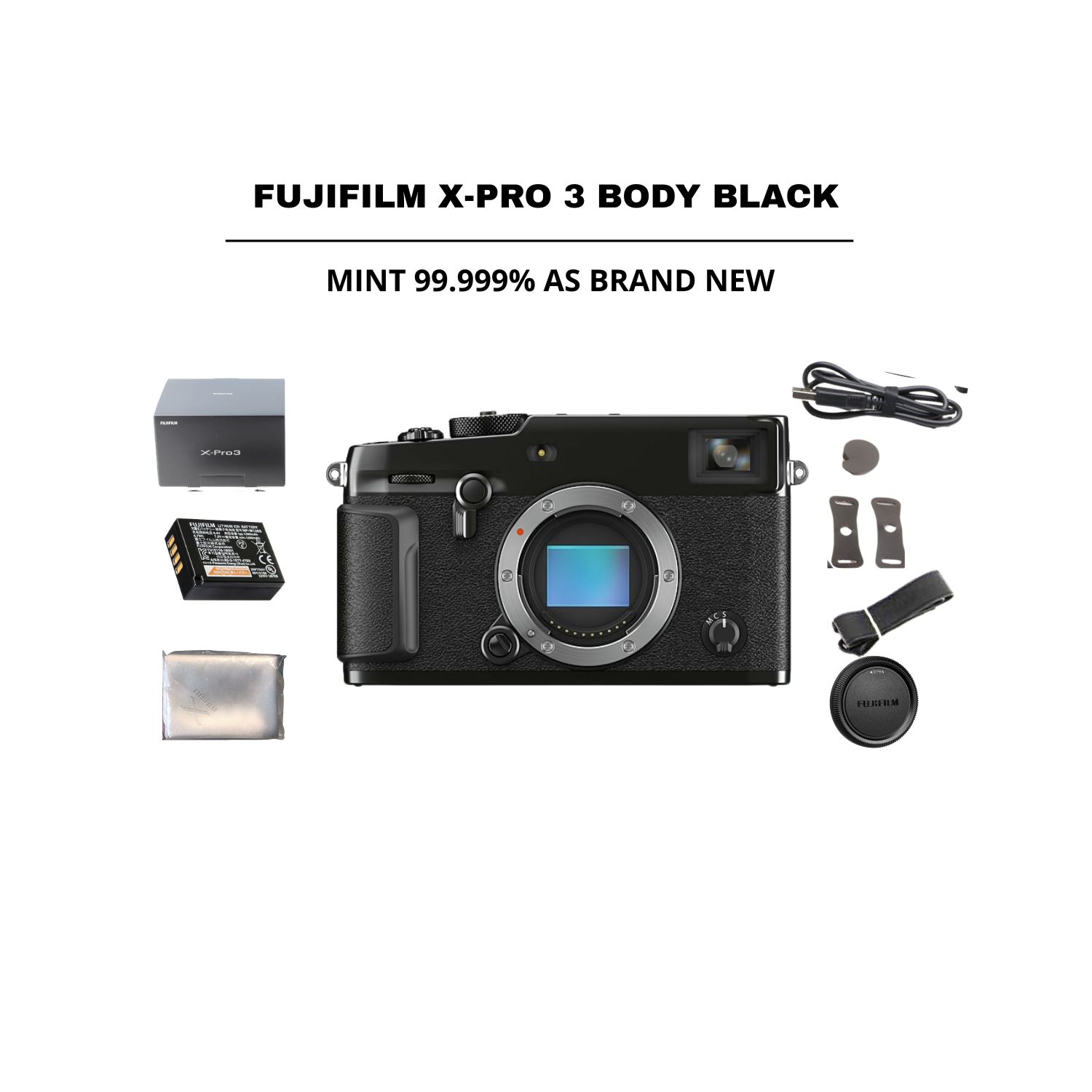 ::: USED ::: FUJIFILM X-PRO 3 BODY BLACK (MINT-544) SC: ONLY 