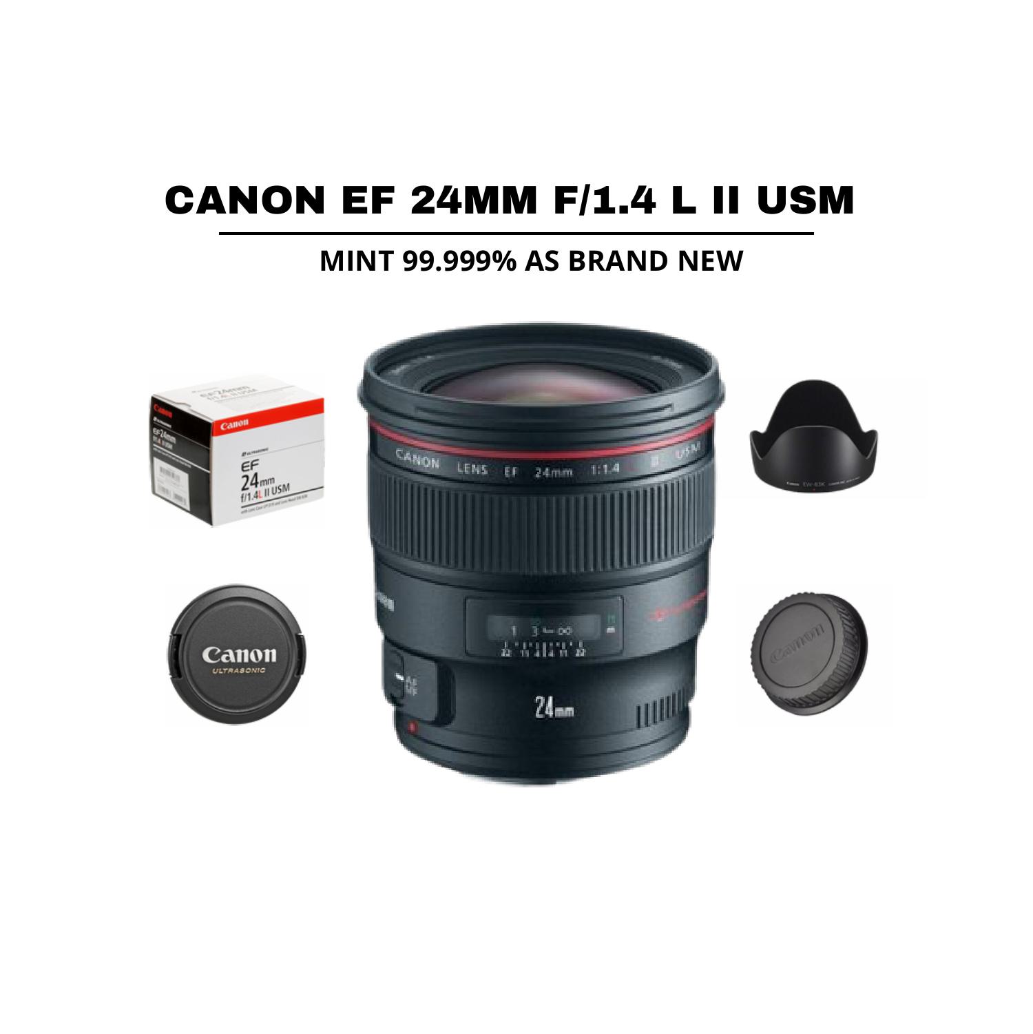 ::: USED ::: CANON EF 24MM F/1.4 L II USM (MINT-521) - CONSIGNMENT