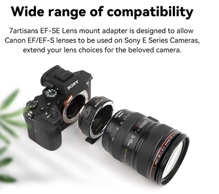 7Artisans EF-SE Autofocus Lens Adapter Canon EF to Sony E Mount Camera