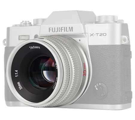 7Artisans 35mm f/1.4 for Fujifilm X Mount APS-C Silver