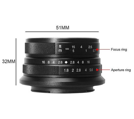 7Artisans 25mm f/1.8 for Micro Four Third Mount Black