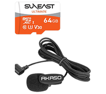 Akaso Brave 4 New Version Action Camera + External Mic Type-C + Suneast MicroSD 64GB