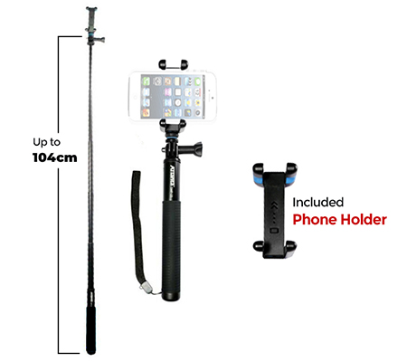 Attanta SMP-33 Selfie Stick Mini Monopod Black for Action Camera & Smartphone