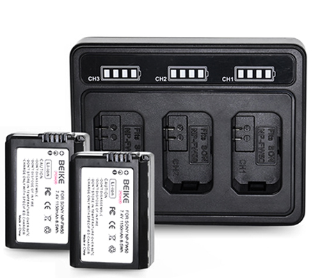 Beike Power NP-FW50 Dual Battery + Charger for Sony Camera