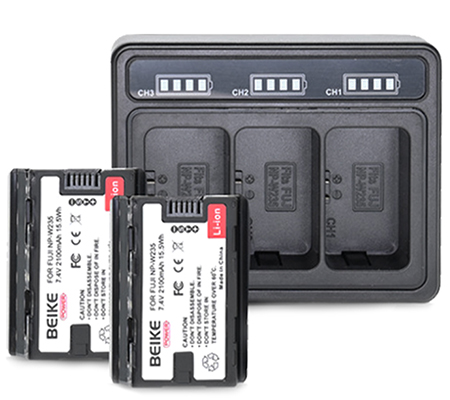 Beike Power NP-W235 Dual Battery + Charger for Fujifilm Camera
