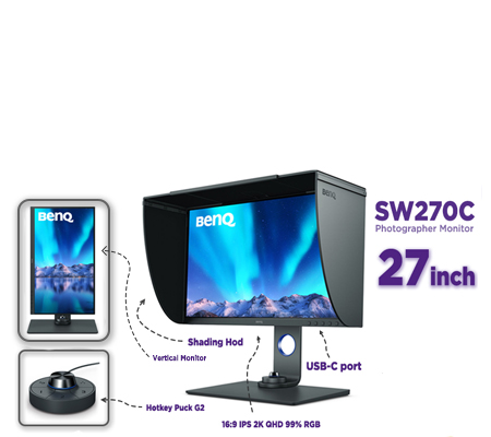 BenQ SW270C 27inch IPS 2K QHD RGB LED Editing Monitor