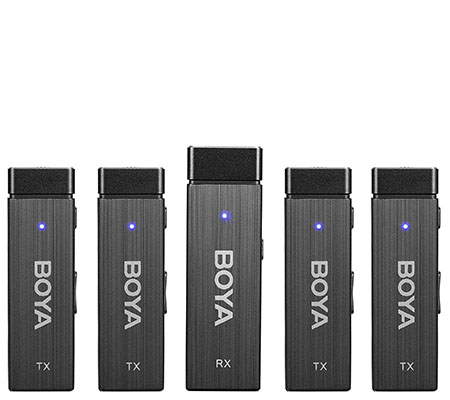 Boya BY-W4 TX+TX+TX+TX+RX Wireless Microphone for Camera & Smartphone
