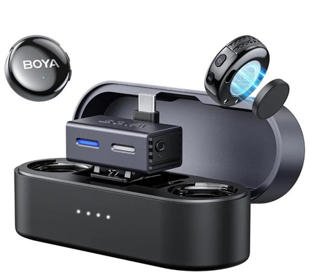 Boya BoyaLink 3 AI-Powered Button-Sized Dual Wireless Microphone for Camera & Smartphone