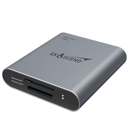Exascend USB 3.2 CFexpress Type A & SD Card Dual-Slot Card Reader