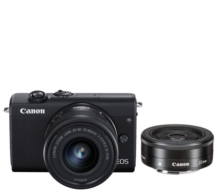 Canon EOS M200 kit 15-45mm f/3.5-6.3 IS STM + 22mm f/2 STM Black