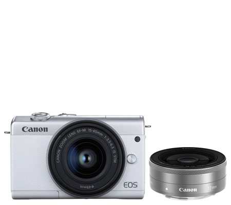 Canon EOS M200 kit 15-45mm f/3.5-6.3 IS STM + 22mm f/2 STM White