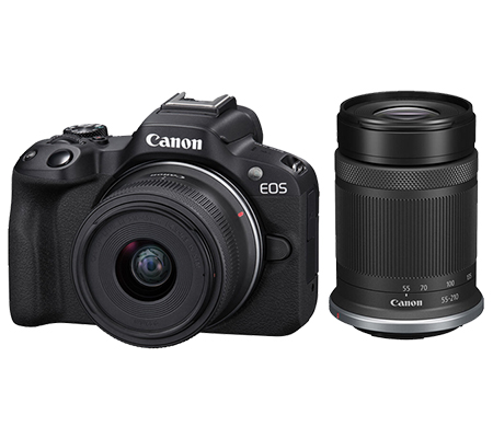 Canon EOS R50 kit 18-45mm + 55-210mm IS STM Mirrorless Camera Black