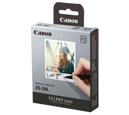 Canon XS-20L Selphy Square Paper Color Ink & Label for Selphy Square QX-20, QX-10