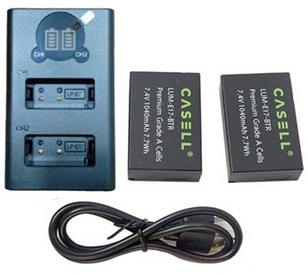 Casell Battery LP-E17 + Dual Charger for Canon R100/R50/R8/R10/RP/200D/800D/760D/750D/80