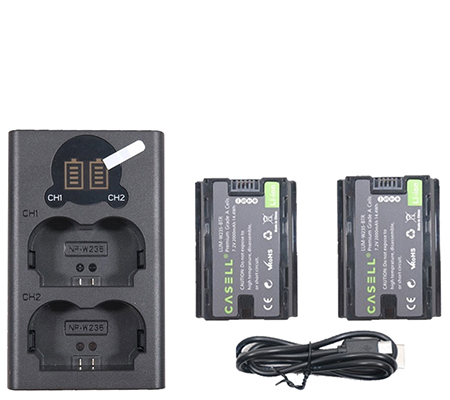 CASELL Power Battery (2pack) & Dual Charger for Fuji NP-W235