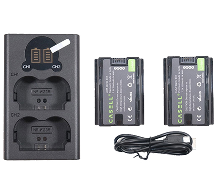 CASELL Power Battery (2pack) & Dual Charger for Fuji NP-W235
