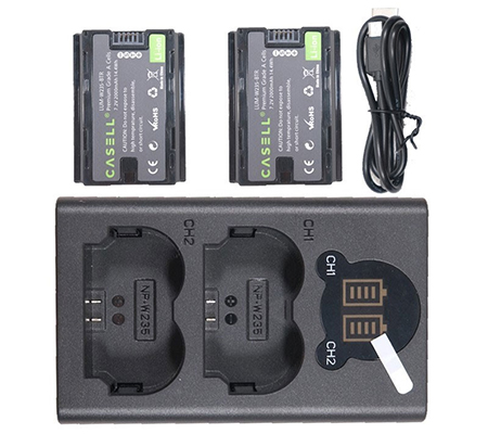 CASELL Power Battery (2pack) & Dual Charger for Fuji NP-W235