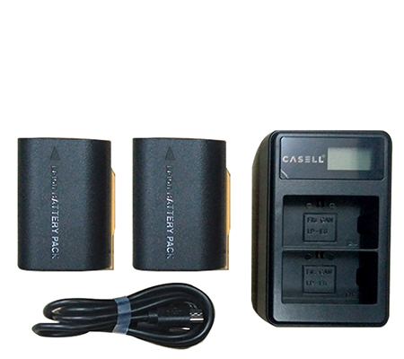 Casell Battery LP-E6N+Dual Charger for Canon EOS 60D/70D/80D/7D/7D II/6D/6D II/5D Series