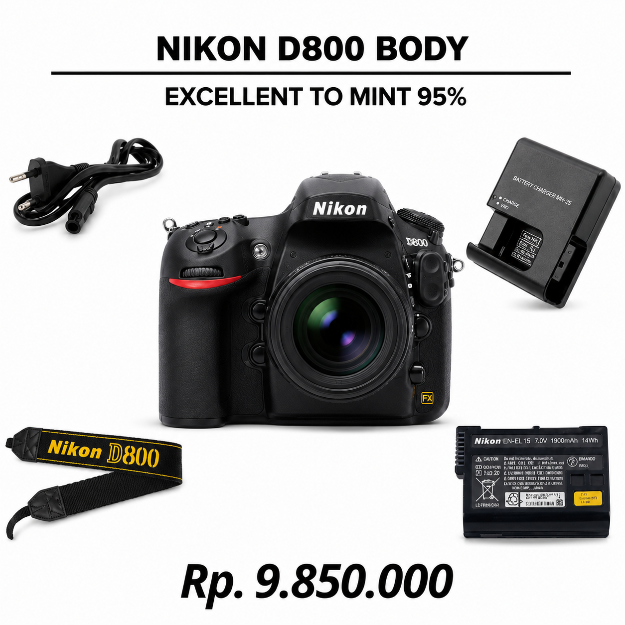 ::: USED ::: NIKON D800 BODY BLACK (EXMINT - 958) SC : 4.665 - CONSIGNMENT