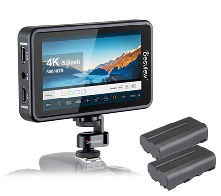 Desview R5II with 2 Batteries 5.5 inch Touchscreen On-Camera Field Monitor