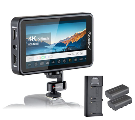 Desview R5II with 2 Batteries + Charger 5.5 inch Touchscreen On-Camera Field Monitor