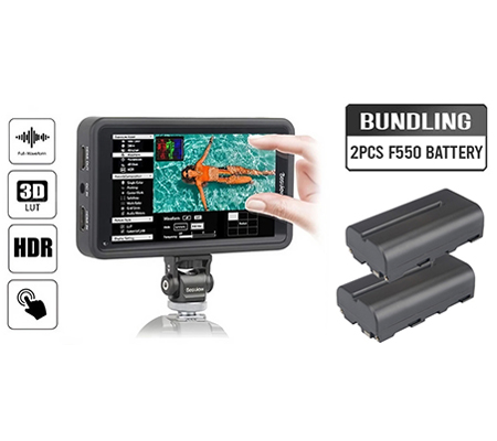 Desview R5 with 2 Battery Field Monitor 5.5Inch 4K Touch Screen On-Camera