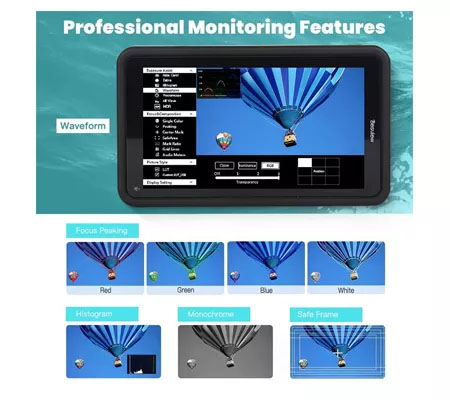 Desview R5 with 2 Battery + Charger Field Monitor 5.5Inch 4K Touch Screen On-Camera