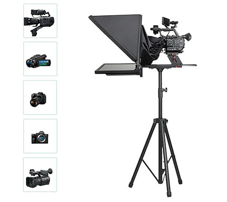 Desview T15 Teleprompter Set with 15'' Reversing Monitor for Broadcast Recording