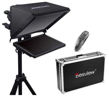 Desview T17 Teleprompter Set with 17'' Reversing Monitor for Broadcast Recording