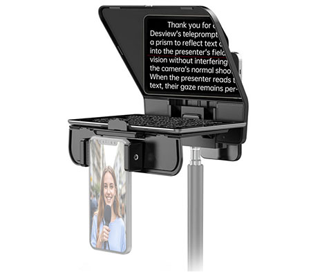 Desview T5 Broadcast-Grade Dual-Screen Portable Teleprompter for Camera & Smartphone