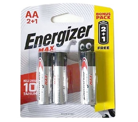 Energizer Alkaline AA 2pcs + 1pc Free Battery