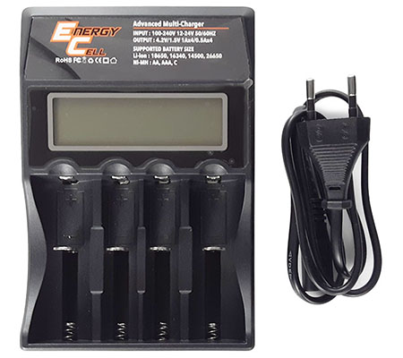 Energy Cell Digital Multi Charger 4 Slot for AA/AAA/C Battery