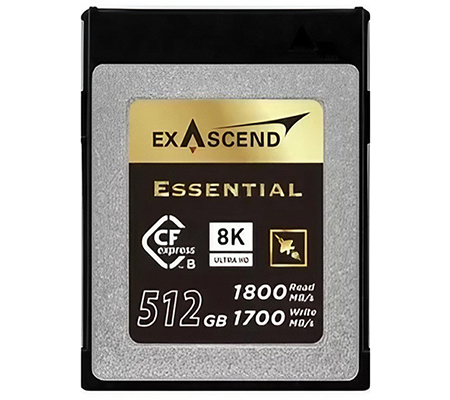 Exascend CFexpress Type B 512GB Essential (Read 1800MB/s and Write 1700MB/s) EXPC3E512GB