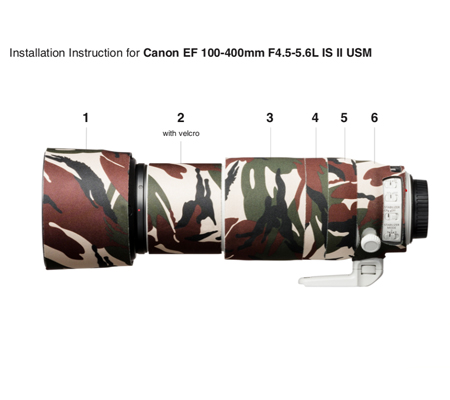 Easy Cover Lens Oak For Canon EF 100-400mm F/4.5-5.6L IS II USM V2 Green Camouflage