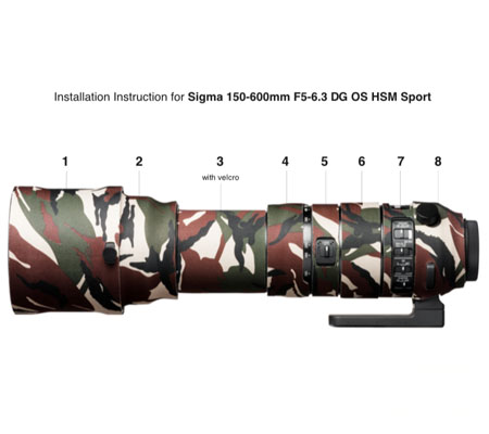 Easy Cover Lens Oak For Sigma 150-600mm f/5-6.3 DG OS HSM Sport Green Camouflage