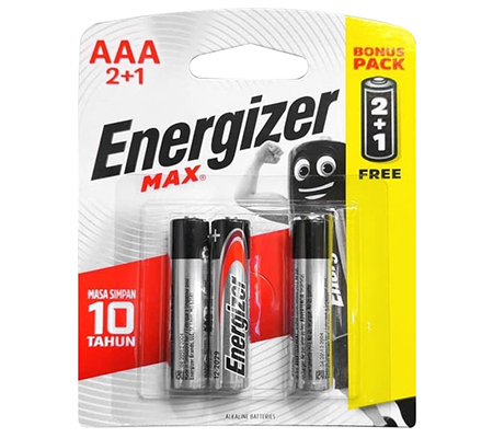 Energizer Alkaline AAA 2pcs + 1pc Free Battery