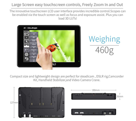 FeelWorld LUT7S 7Inch 3D LUT 4K HDMI and SDI Touchscreen Field Monitor