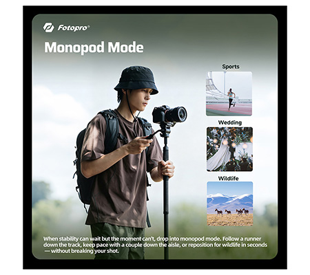 Fotopro X-AIRCROSS 4 Video + MH-2D + SJ-8 Carbon Fiber Tripod Camera & Smartphone Orange