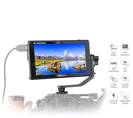 FeelWorld LUT6 6Inch HDR/3D LUT 4K HDMI Touchscreen Field Monitor