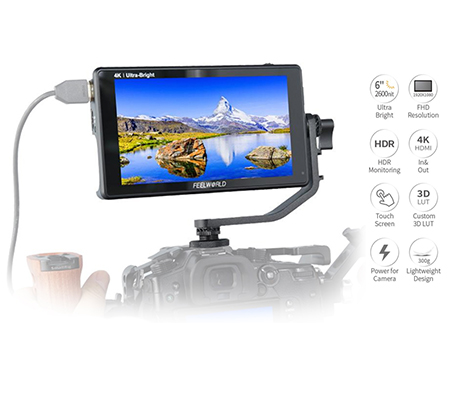 FeelWorld LUT6 6Inch HDR/3D LUT 4K HDMI Touchscreen Field Monitor