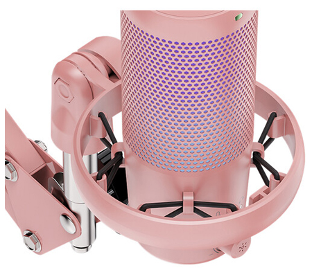 Feelworld VM1 AS USB Gaming Microphone with Boom Arm Pink