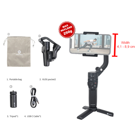 FeiyuTech Vlog Pocket 2 3-Axis Gimbal Stabilizer For Smartphone Black