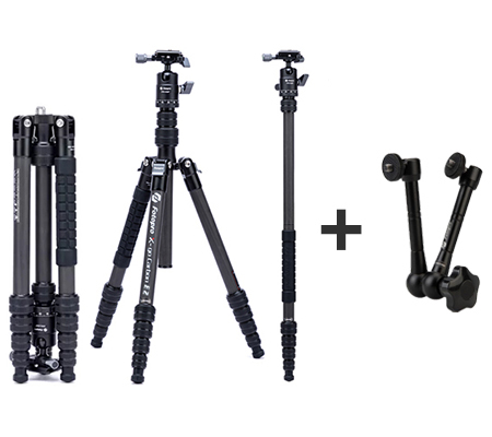 Fotopro X-GO Carbon E2 + 42QP Tripod Monopod With Magic Arm 11 Inch